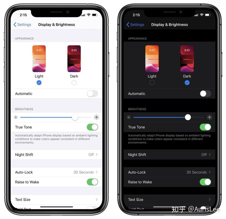 iOS 13 版本中 Dark Mode 的效果