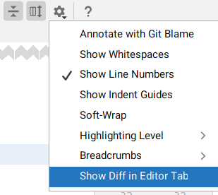 intellij show diff in new Tab