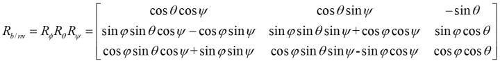 机载NED坐标系到机体轴坐标系的欧拉转换矩阵是